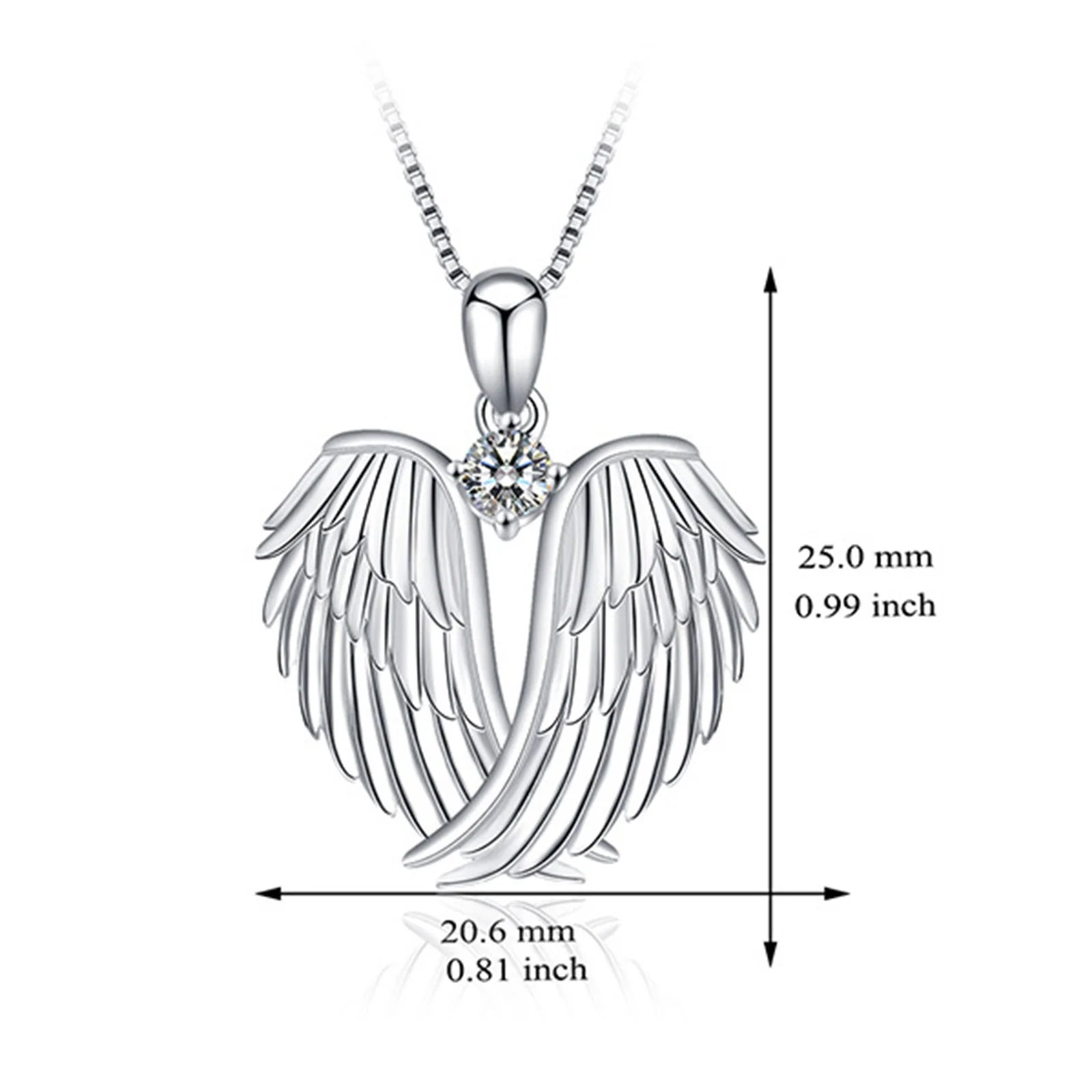 Jewelry on Clearance！Angel Wings Necklace 925 Sterling Silver Guardian Angel Wings Pendant Necklace Birthstone Necklace for Women Girls Christmas Jewelry Gifts